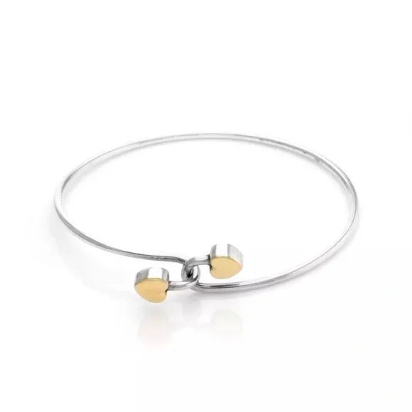 Tiffany & Co. Gold Hearts Hook Bangle Sterling Silver & 18k